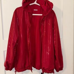 Armani Exchange Reversible Red Hooded Jacket
